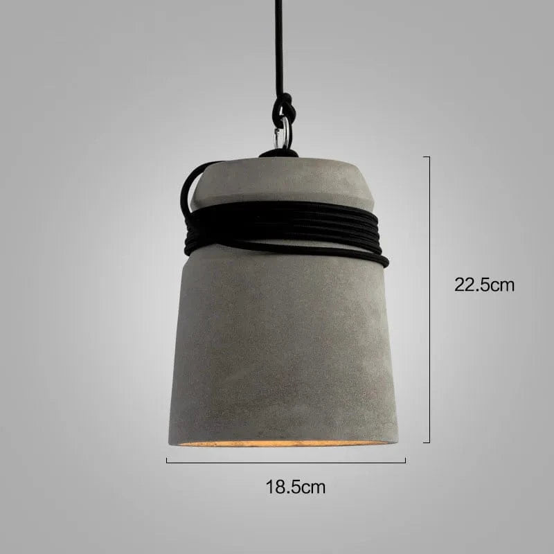 Suspension Lumineuse en Ciment et Corde de Chanvre | Marco Lucetti BK / Sans Ampoule