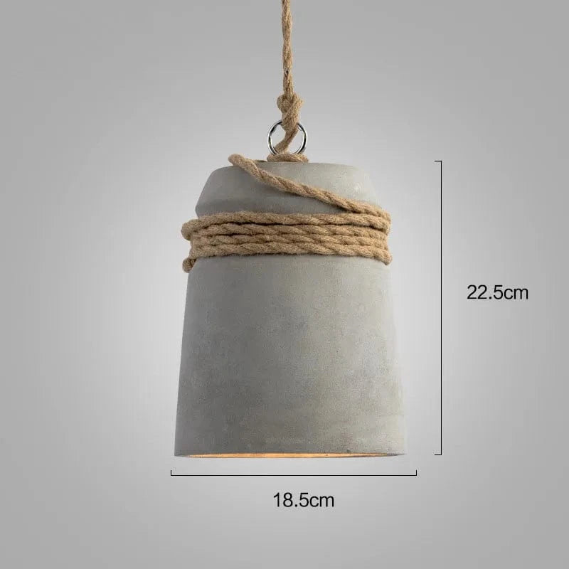 Suspension Lumineuse en Ciment et Corde de Chanvre | Marco Lucetti Corde de chanvre / Sans Ampoule