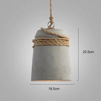 Suspension Lumineuse en Ciment et Corde de Chanvre | Marco Lucetti Corde de chanvre / Sans Ampoule