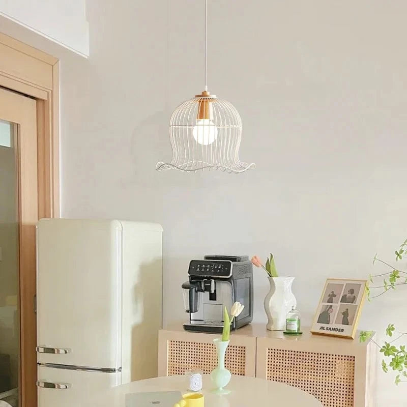 Suspension Lumineuse en Métal Blanc Nordique Forme de Fleur pour Restaurant et Salon | Marco Lucetti