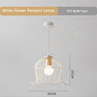 Suspension Lumineuse en Métal Blanc Nordique Forme de Fleur pour Restaurant et Salon | Marco Lucetti Lampe à suspension blanche / Lumière blanche