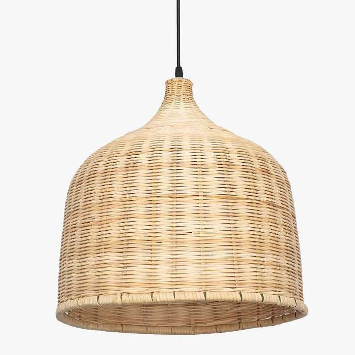 Suspension lumineuse en rotin avec abat-jour rond "Hang Glow" | Marco Lucetti