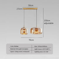 Suspension lumineuse en verre au design nordique contemporain | Marco Lucetti AM-2H-26cm-33cm / Blanc chaud