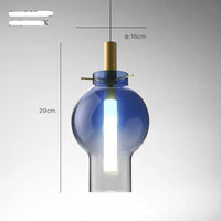 Suspension lumineuse en verre coloré LED | Marco Lucetti Bleu nuit