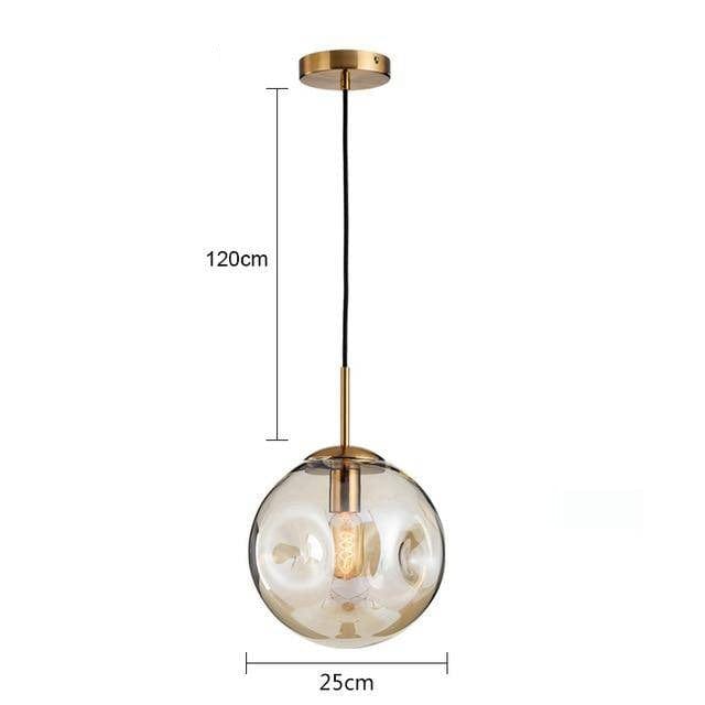 Suspension lumineuse en verre Head - Édition Design LED | Marco Lucetti Champagne