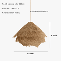 Suspension lumineuse Japonais Wasabi en Rotin avec Led pour Salle à Manger | Marco Lucetti