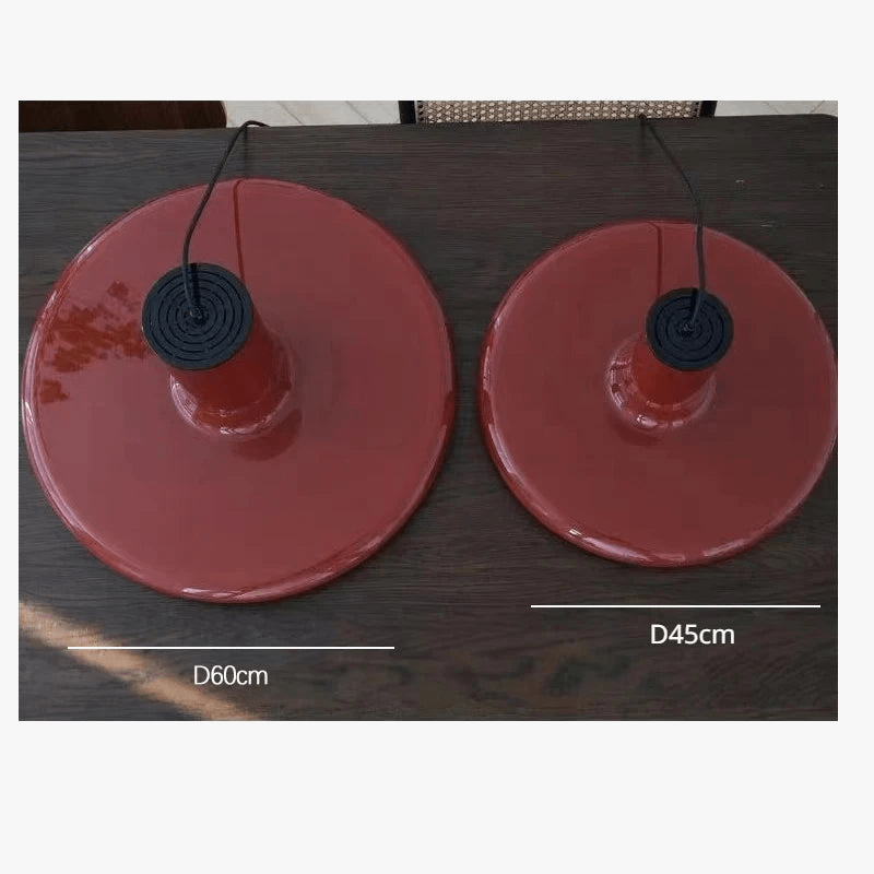 Suspension lumineuse LED SANDYHA nordique rétro ovni rouge « Disco Volant » pour chambre, salon et salle à manger | Marco Lucetti