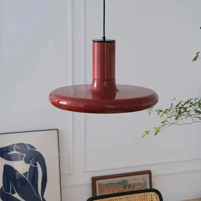 Suspension lumineuse LED SANDYHA nordique rétro ovni rouge « Disco Volant » pour chambre, salon et salle à manger | Marco Lucetti