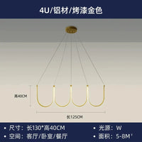 Suspension lumineuse LED "U Nordic" créative postmoderne | Marco Lucetti Or 4U / Blanc chaud