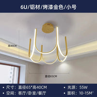 Suspension lumineuse LED "U Nordic" créative postmoderne | Marco Lucetti Or 6U / Blanc chaud