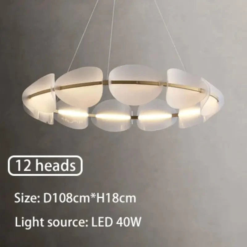  Suspension Lumineuse Moderne De Luxe Led en Fer - Lustre Créatif à Anneaux Pétale - Décoration Lumineuse | Marco Lucetti