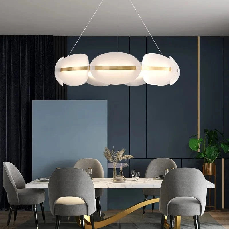  Suspension Lumineuse Moderne De Luxe Led en Fer - Lustre Créatif à Anneaux Pétale - Décoration Lumineuse | Marco Lucetti