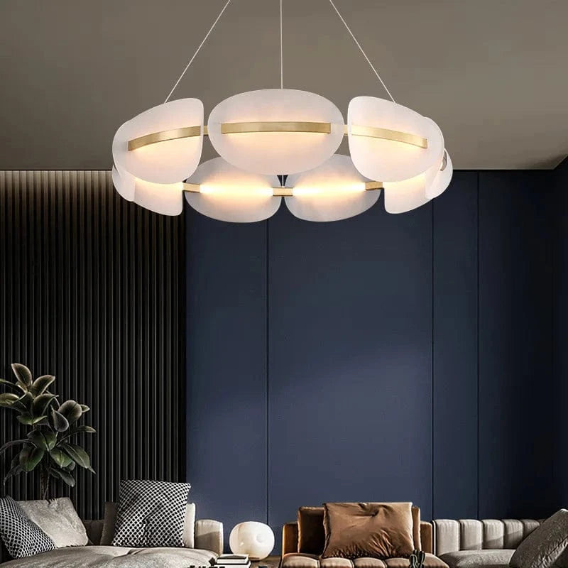  Suspension Lumineuse Moderne De Luxe Led en Fer - Lustre Créatif à Anneaux Pétale - Décoration Lumineuse | Marco Lucetti