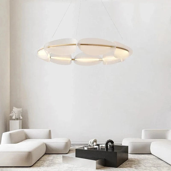  Suspension Lumineuse Moderne De Luxe Led en Fer - Lustre Créatif à Anneaux Pétale - Décoration Lumineuse | Marco Lucetti