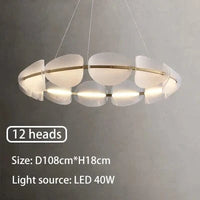  Suspension Lumineuse Moderne De Luxe Led en Fer - Lustre Créatif à Anneaux Pétale - Décoration Lumineuse | Marco Lucetti 12 têtes / Lumière froide