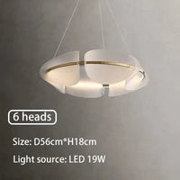  Suspension Lumineuse Moderne De Luxe Led en Fer - Lustre Créatif à Anneaux Pétale - Décoration Lumineuse | Marco Lucetti 6 têtes / Lumière froide