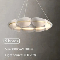  Suspension Lumineuse Moderne De Luxe Led en Fer - Lustre Créatif à Anneaux Pétale - Décoration Lumineuse | Marco Lucetti 9 têtes / Lumière froide