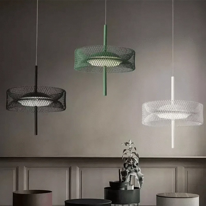 Suspension lumineuse nordique en filet design décorative cage en fer LED | Marco Lucetti