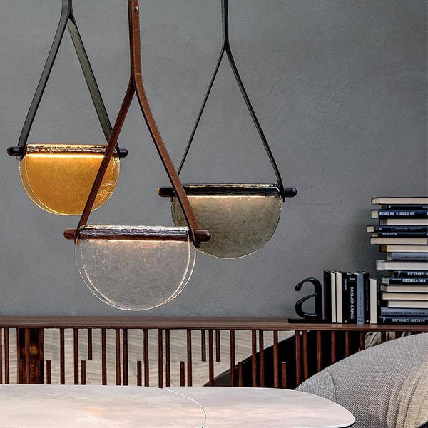 Suspension lumineuse rétro avec demi-cercles colorés | Marco Lucetti