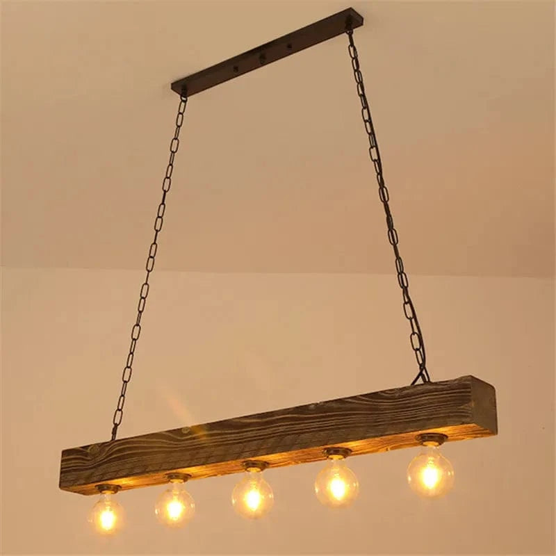 Suspension lumineuse Vintage en bois massif pour une ambiance industrielle branchée | Marco Lucetti