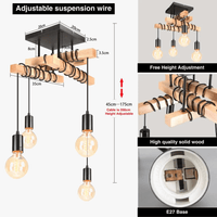 Suspension lumineuse vintage industrielle pour cuisine îlot - Collection Loft Bois & Métal | Marco Lucetti UN