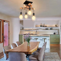 Suspension lumineuse vintage industrielle pour cuisine îlot - Collection Loft Bois & Métal | Marco Lucetti UN