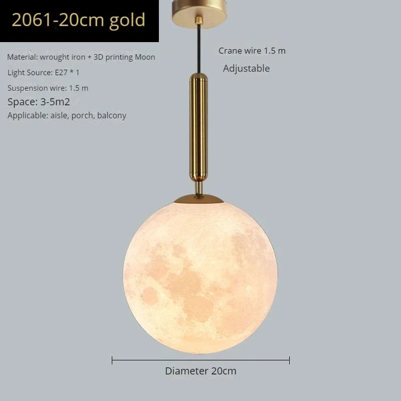 Suspension Lunaire Design Moderne | Marco Lucetti 3D 20CM / Changeable