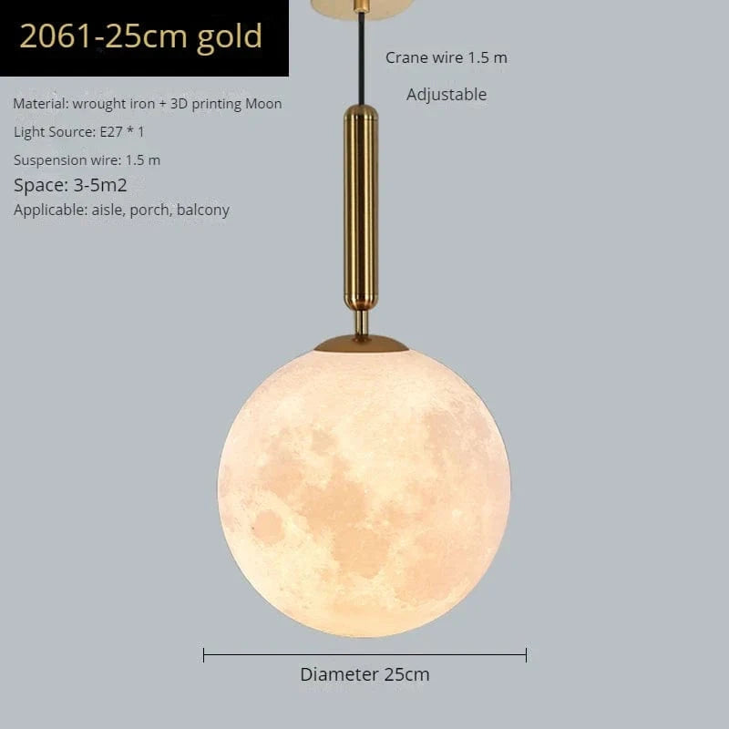 Suspension Lunaire Design Moderne | Marco Lucetti 3D 25CM / Changeable