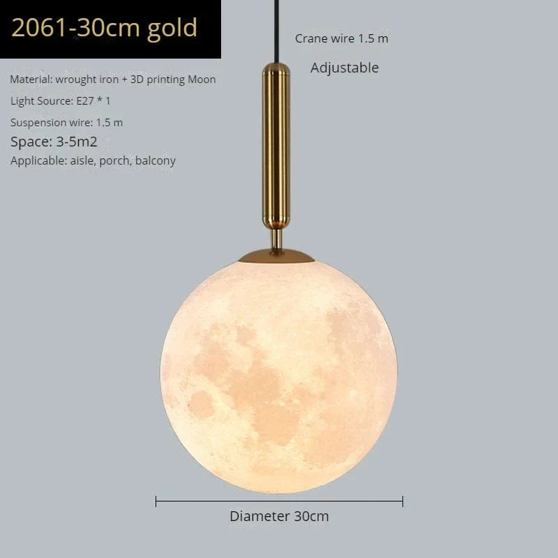 Suspension Lunaire Design Moderne | Marco Lucetti 3D 30CM / Lumière chaude