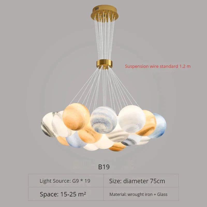 Suspension Lunaire Design Moderne | Marco Lucetti B19 / Lumière chaude