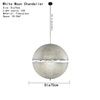 Suspension Lunaire en forme de boule | Marco Lucetti Dia70cm / Lumière froide