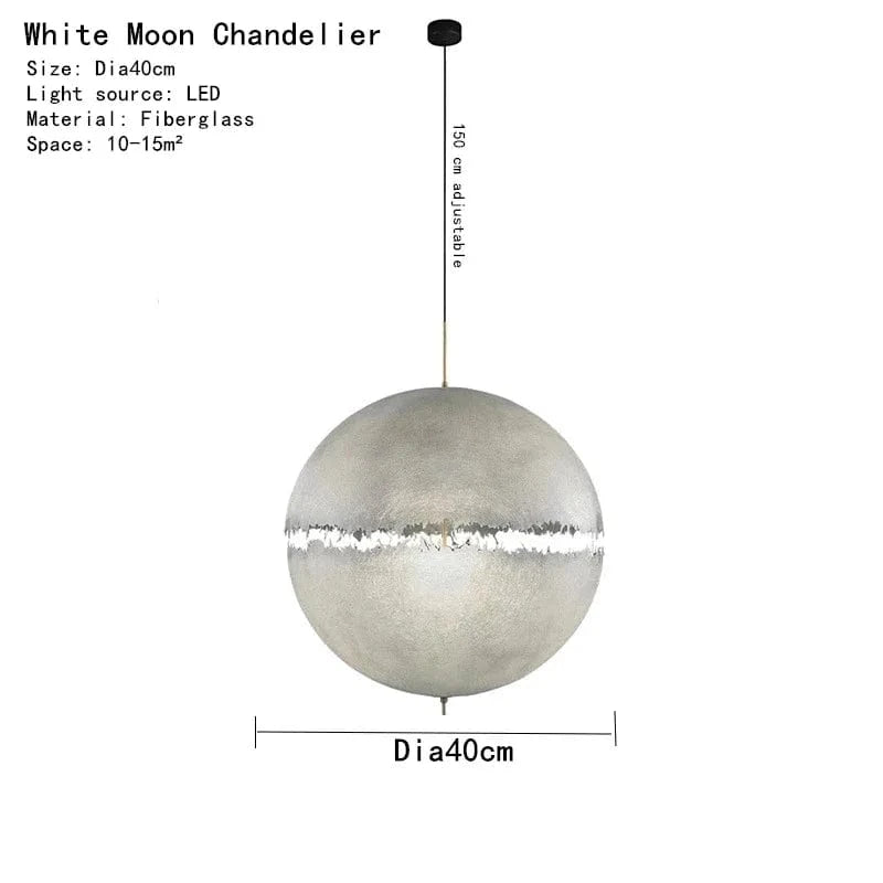 Suspension lune LED de style italien PostKrisi en fibre de verre | Marco Lucetti Dia40cm / Blanc froid