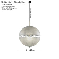 Suspension lune LED de style italien PostKrisi en fibre de verre | Marco Lucetti Dia40cm / Blanc froid