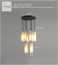 Suspension lustre design "Eclat de Marbre" avec fil réglable | Marco Lucetti 12 lumières / Lumière blanche