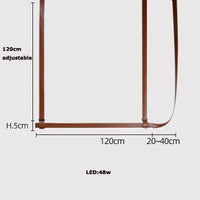Suspension Lustre LED en Cuir pour Hôtel | Marco Lucetti L120cm / Ceinture marron / Lumière neutre