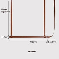 Suspension Lustre LED en Cuir pour Hôtel | Marco Lucetti L200cm / Ceinture marron / Lumière neutre