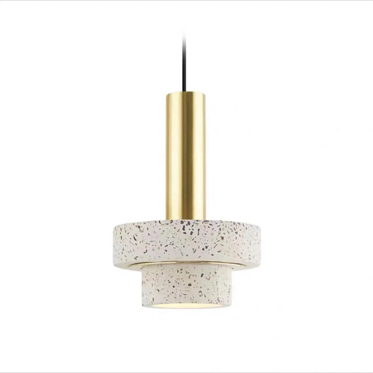 Suspension Lustre Nordique Luxe Moderne en Marbre pour Restaurant, Couloir, Café et Bar | Marco Lucetti Terrazzo blanc / L150xH260 / Blanc froid
