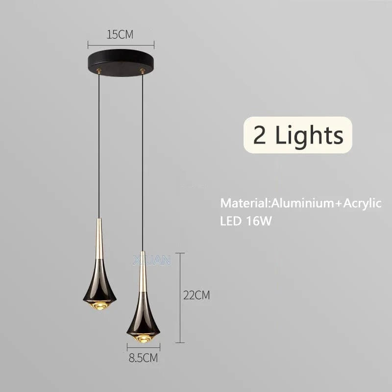 Suspension Luxe Double Lumière | Marco Lucetti 2 lumières / Lumière blanche