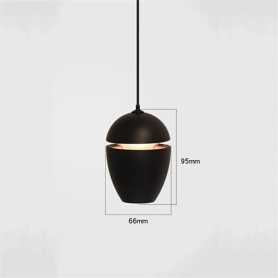 Suspension Luxe Globe pour Cuisine | Marco Lucetti Corps noir ovale / Blanc chaud 3000K