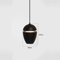 Suspension Luxe Globe pour Cuisine | Marco Lucetti Corps noir ovale / Blanc chaud 3000K