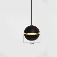 Suspension Luxe Globe pour Cuisine | Marco Lucetti Corps rond noir / Blanc chaud 3000K