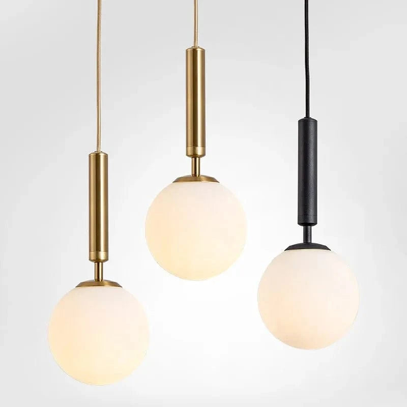 Suspension Luxe Laiton Noir Boule LED | Marco Lucetti