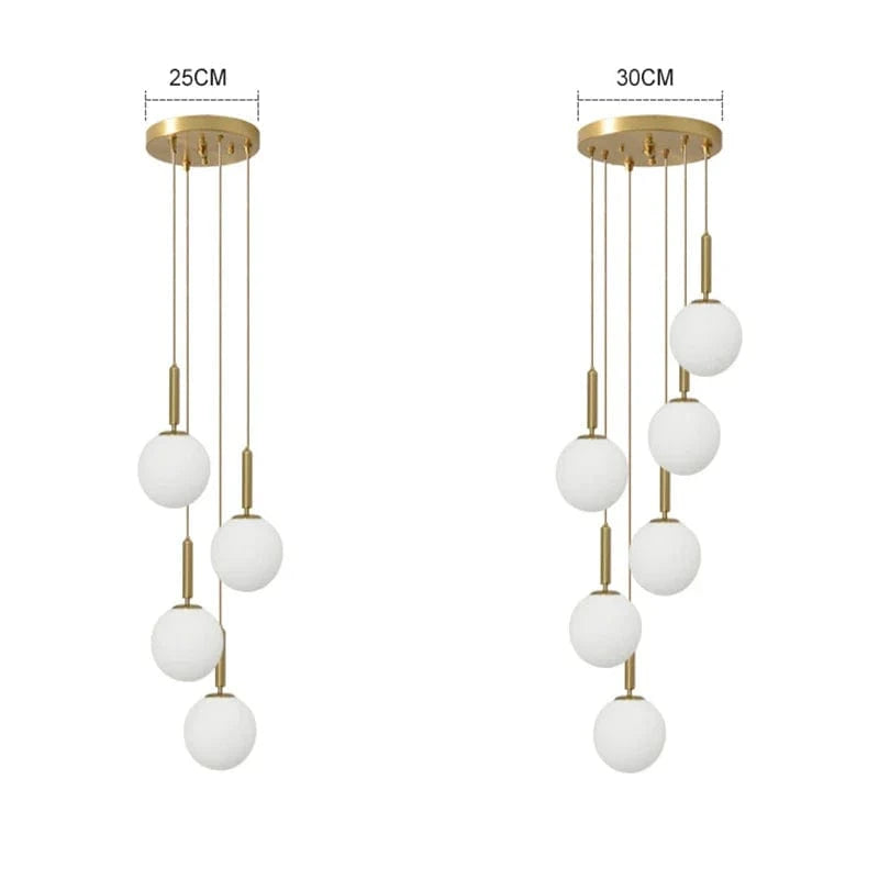 Suspension Luxe Laiton Noir Boule LED | Marco Lucetti