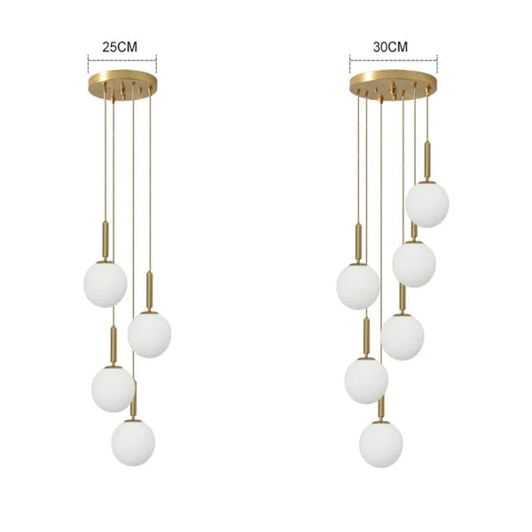 Suspension Luxe Laiton Noir Boule LED | Marco Lucetti