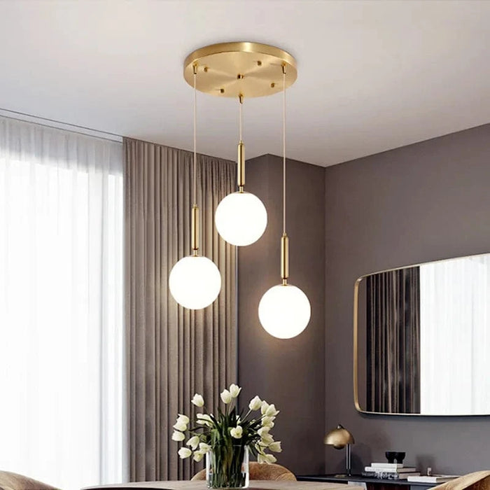 Suspension Luxe Laiton Noir Boule LED | Marco Lucetti