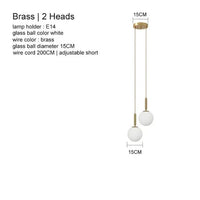Suspension Luxe Laiton Noir Boule LED | Marco Lucetti Laiton 2 têtes / Blanc chaud 3000K
