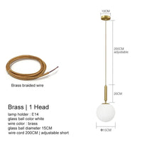 Suspension Luxe Laiton Noir Boule LED | Marco Lucetti Laiton Dia15cm E14 / Blanc chaud 3000K