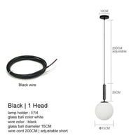 Suspension Luxe Laiton Noir Boule LED | Marco Lucetti Noir Dia15cm E14 / Blanc chaud 3000K
