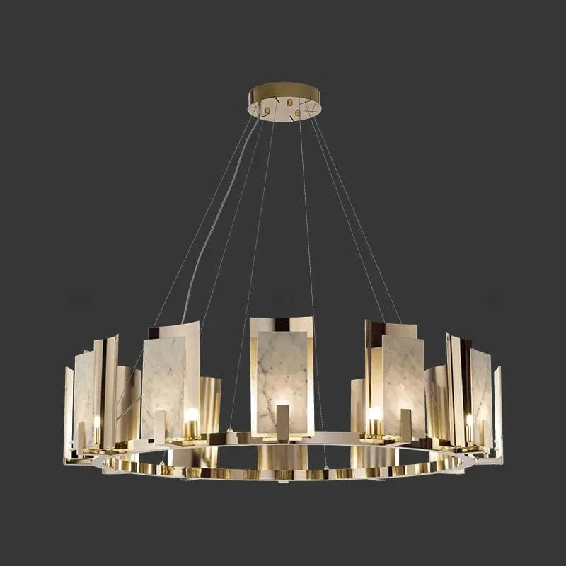 Suspension Luxe LED en Marbre Naturel | Marco Lucetti