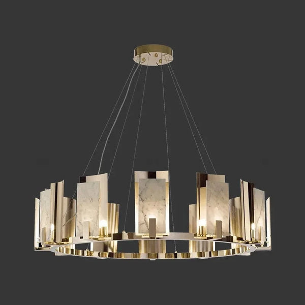Suspension Luxe LED en Marbre Naturel | Marco Lucetti